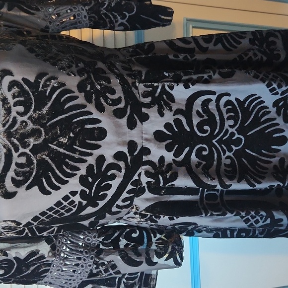 Eliza J Black Velvet Damask Pattern Dress - Picture 4 of 14